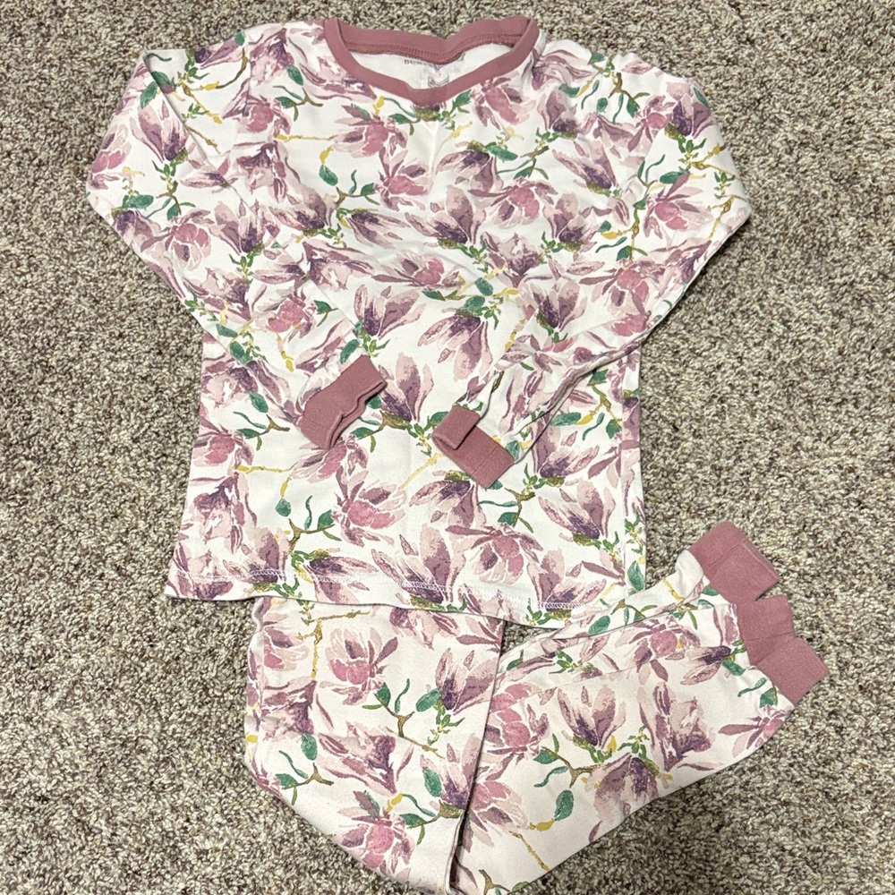 Burt's Bees Kids Purple and Green Floral pajama set